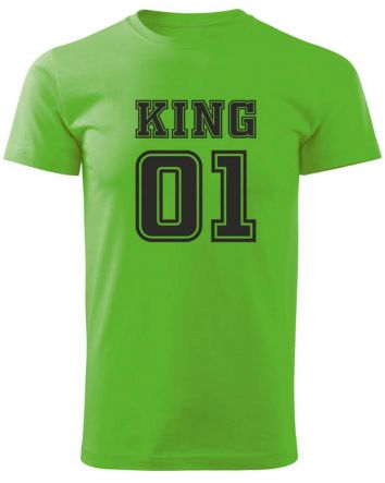 King 01-Férfi póló-S-Almazöld