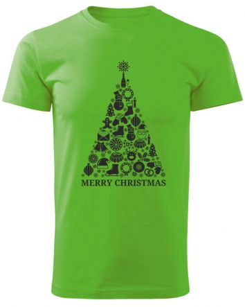 Karácsonyfa-Férfi póló-S-Almazöld