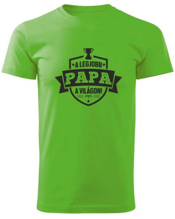 A legjobb Papa a világon címer-Férfi póló-S-Almazöld