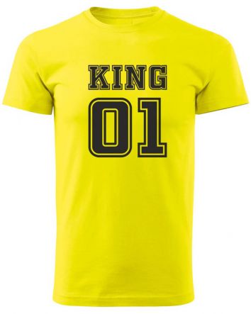 King 01-Férfi póló-S-Sárga