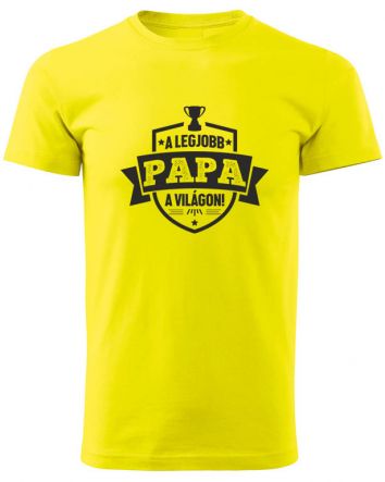 A legjobb Papa a világon címer-Férfi póló-S-Sárga