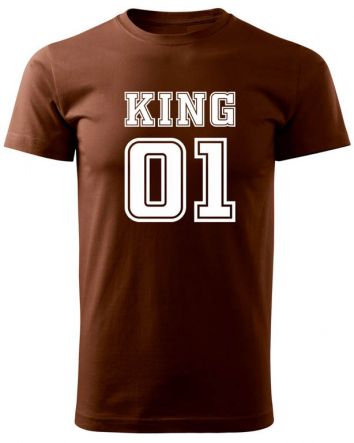 King 01-Férfi póló-S-Csokibarna