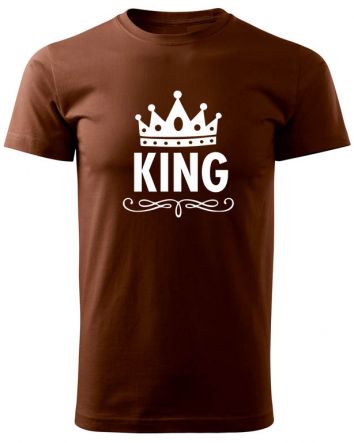 King-Férfi póló-S-Csokibarna
