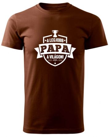 A legjobb Papa a világon címer-Férfi póló-S-Csokibarna