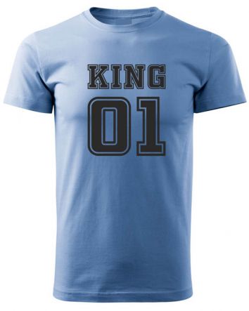 King 01-Férfi póló-S-Égszínkék