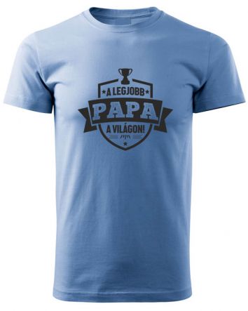 A legjobb Papa a világon címer-Férfi póló-S-Égszínkék