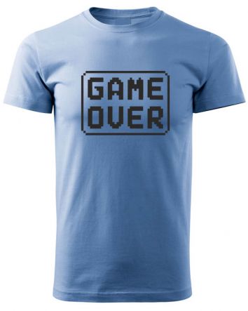 Game Over-Férfi póló-S-Égszínkék