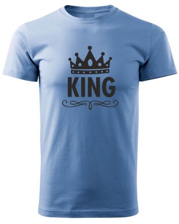 King-Férfi póló-S-Égszínkék