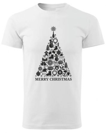 Karácsonyfa-Férfi póló-S-Fehér