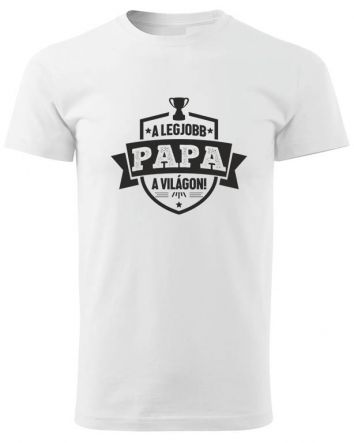 A legjobb Papa a világon címer-Férfi póló-S-Fehér