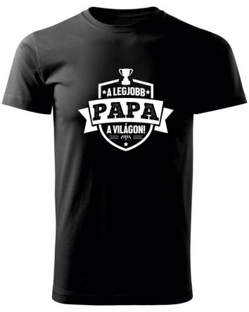 A legjobb Papa a világon címer-Férfi póló-S-Fekete