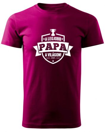 A legjobb Papa a világon címer-Férfi póló-S-Fukszia