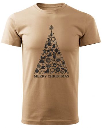 Karácsonyfa-Férfi póló-S-Homok
