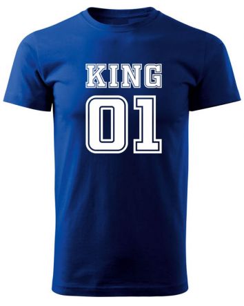King 01-Férfi póló-S-Kék