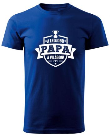 A legjobb Papa a világon címer-Férfi póló-S-Kék