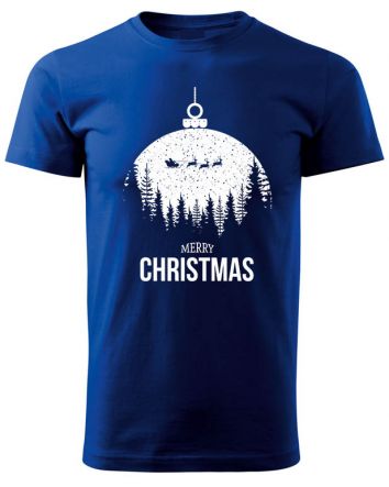 Merry Christmas-Férfi póló-S-Kék