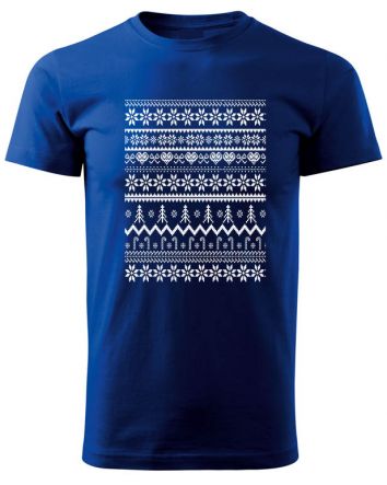Kötött karácsony-Férfi póló-S-Kék
