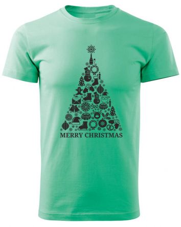Karácsonyfa-Férfi póló-S-Menta