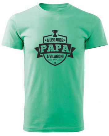 A legjobb Papa a világon címer-Férfi póló-S-Menta