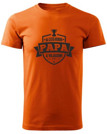 A legjobb Papa a világon címer-Férfi póló-S-Narancs