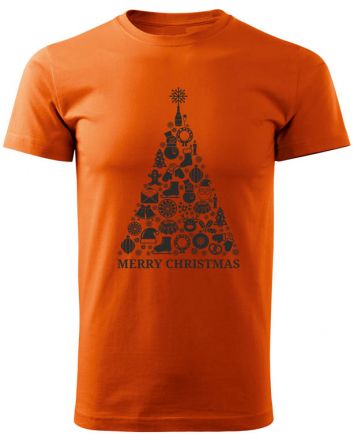 Karácsonyfa-Férfi póló-S-Narancs