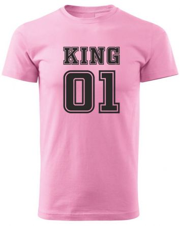 King 01-Férfi póló-S-Rózsaszín