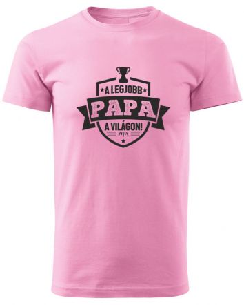 A legjobb Papa a világon címer-Férfi póló-S-Rózsaszín