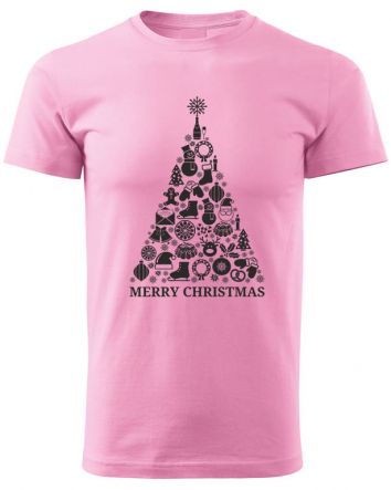 Karácsonyfa-Férfi póló-S-Rózsaszín