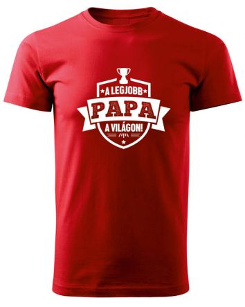 A legjobb Papa a világon címer-Férfi póló-S-Piros