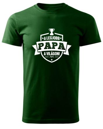 A legjobb Papa a világon címer-Férfi póló-S-Zöld