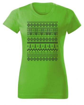 Kötött karácsony Női póló-Női póló-XS-Almazöld