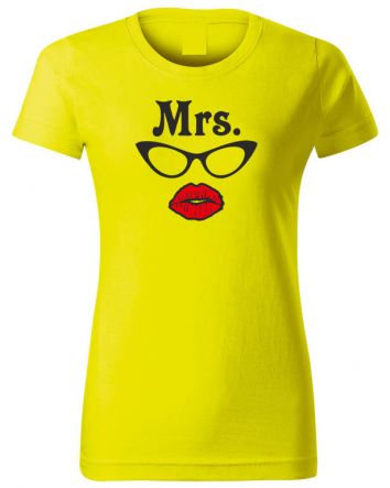 Mrs Száj-Női póló-XS-Sárga