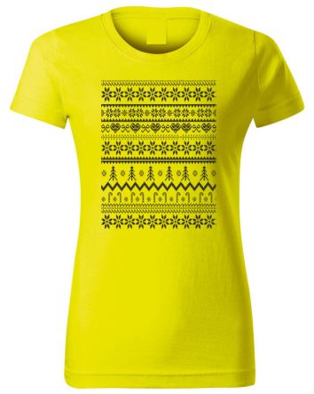 Kötött karácsony Női póló-Női póló-XS-Sárga