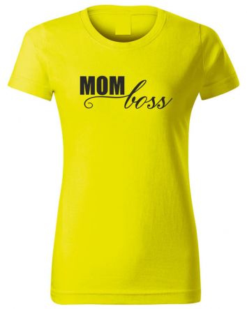 Mom Boss-Női póló-XS-Sárga