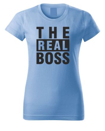 The Real Boss-Női póló-XS-Égszínkék
