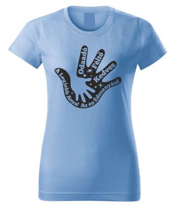 Anya kéz-Női póló-XS-Égszínkék