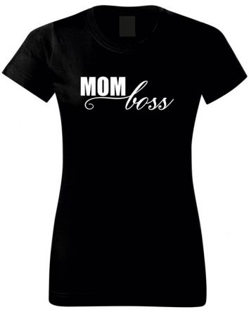 Mom Boss-Női póló-XS-Fekete