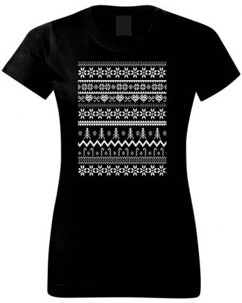 Kötött karácsony Női póló-Női póló-XS-Fekete