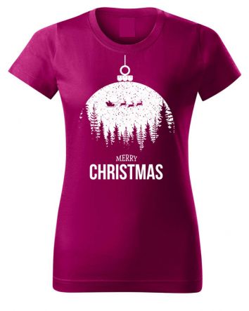 Merry Christmas Női póló-Női póló-XS-Fukszia