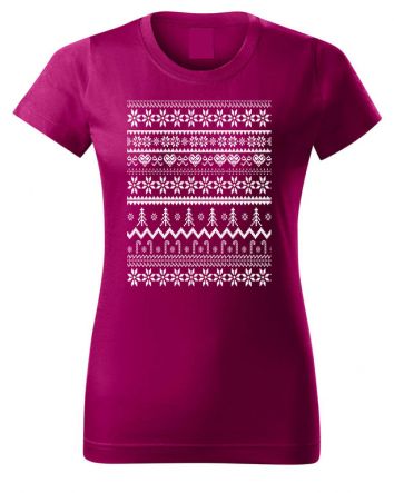 Kötött karácsony Női póló-Női póló-XS-Fukszia
