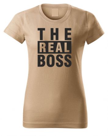 The Real Boss-Női póló-XS-Homok