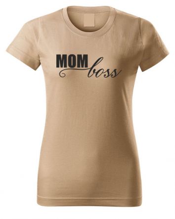 Mom Boss-Női póló-XS-Homok