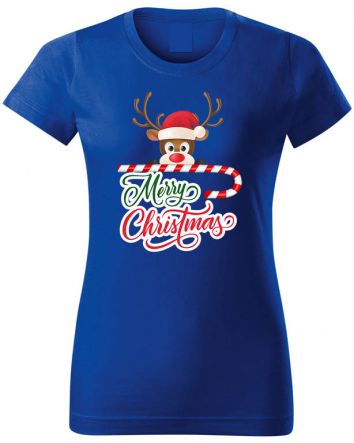 Karácsony rénszarvas Női póló-Női póló-XS-Kék