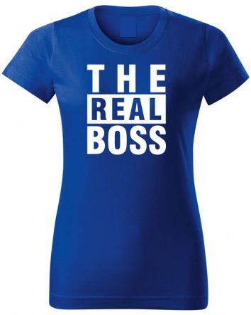 The Real Boss-Női póló-XS-Kék
