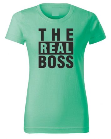 The Real Boss-Női póló-XS-Menta