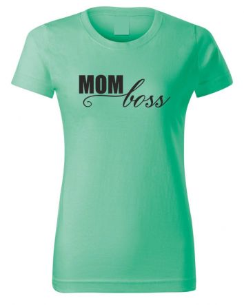 Mom Boss-Női póló-XS-Menta