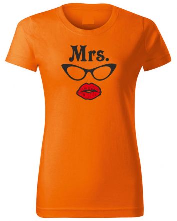 Mrs Száj-Női póló-XS-Narancs