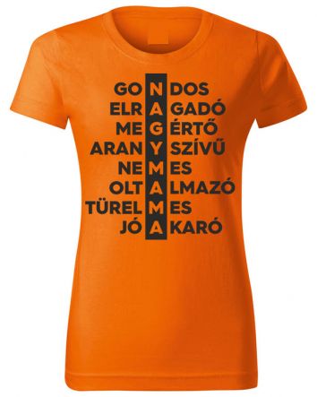Nagymama-Női póló-XS-Narancs