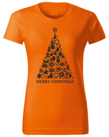 Karácsonyfa Női póló-Női póló-XS-Narancs