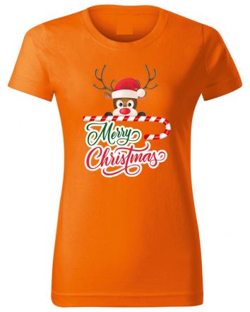 Karácsony rénszarvas Női póló-Női póló-XS-Narancs